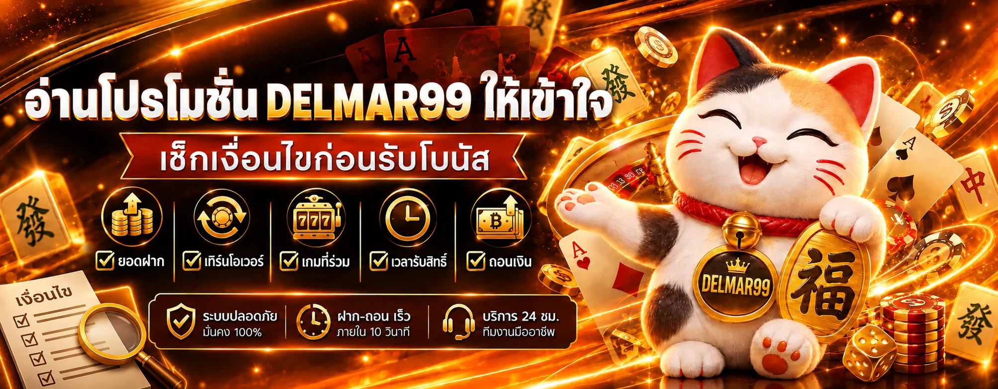 DELMAR99 โปรโมชั่น | วิธีอ่านเงื่อนไขก่อนรับโบนัส